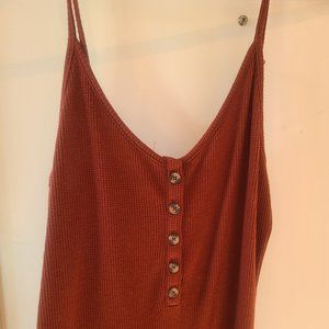 Rust slim-fit midi dress - size M